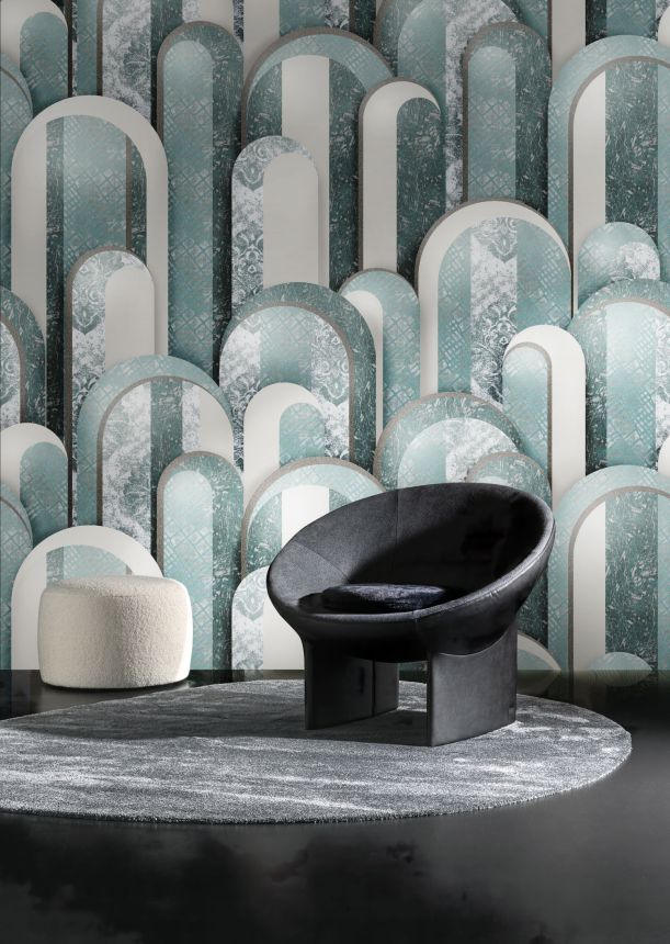 Luxury geometric wall mural, arcades, Z18977, Trussardi 7, Zambaiti Parati