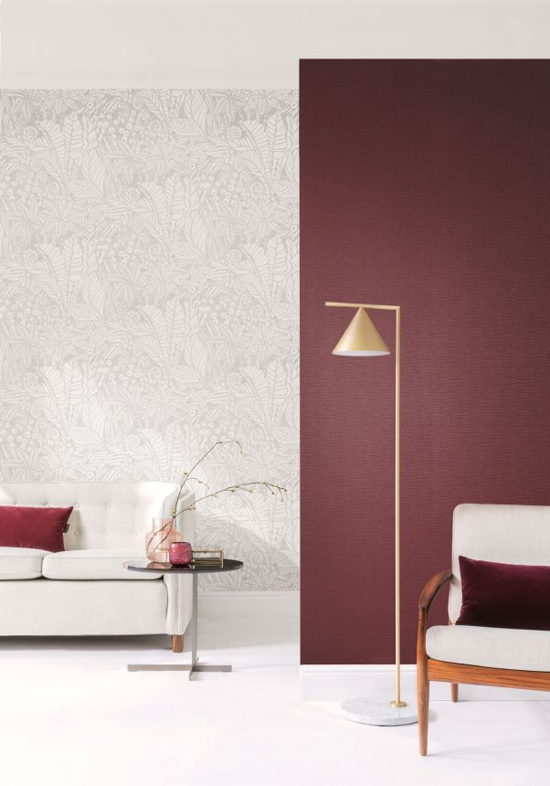 Wine red non-woven wallpaper, YSA402, Mysa, Khroma by Masureel