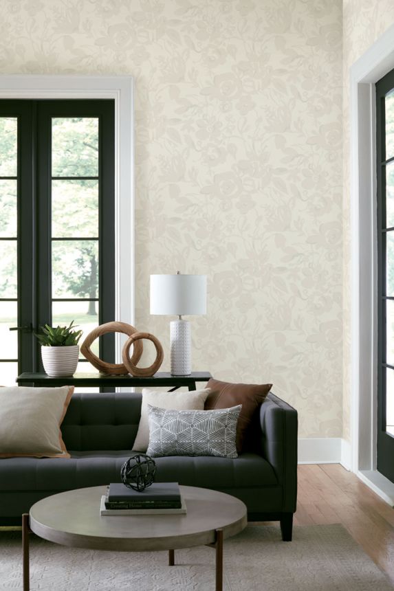 White floral non-woven wallpaper, BL1734, Blooms Second Edition Resource Library, York