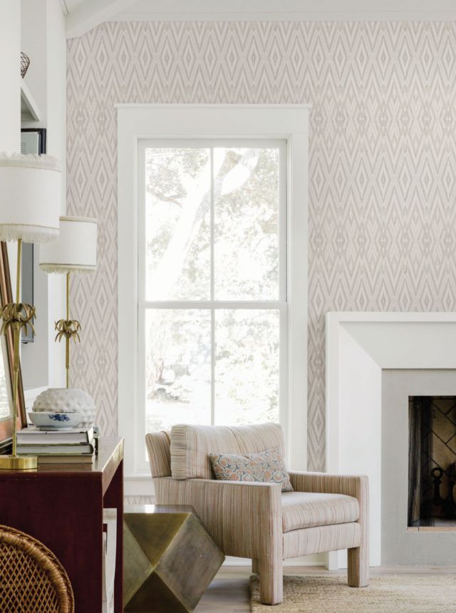 Beige-pink geometric wallpaper, EV3911, Candice Olson Casual Elegance, York