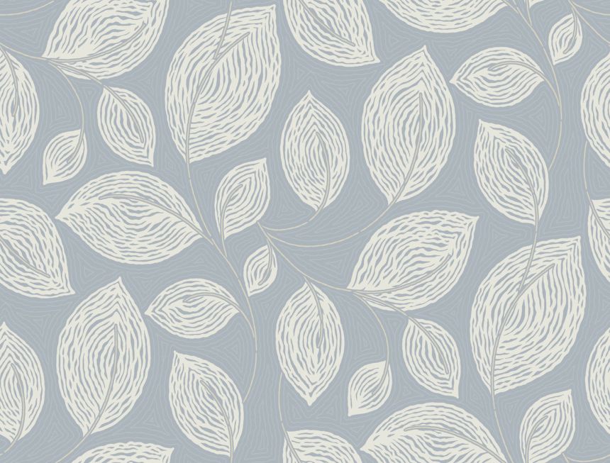 Blue-white non-woven wallpaper, leaves, EV3925, Candice Olson Casual Elegance, York
