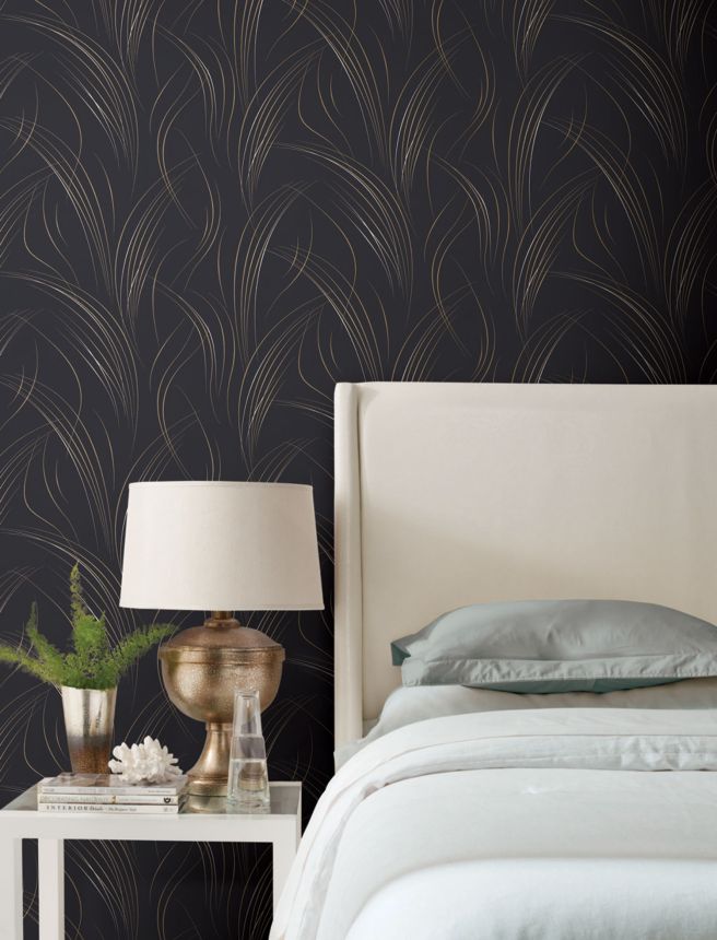 Elegant black geometric wallpaper, EV3938, Candice Olson Casual Elegance, York