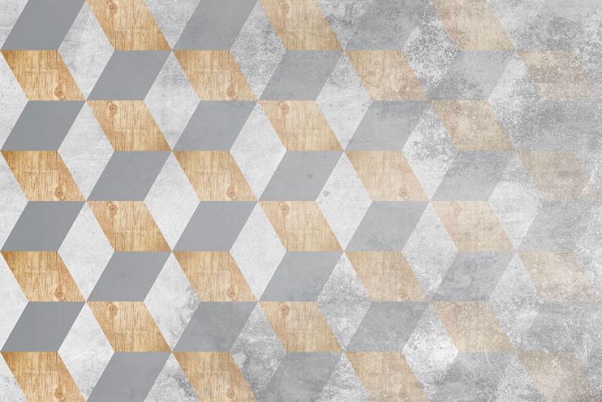 Non-woven photo mural wallpaper 3D geometric 82003, 368 x 280 cm, Photomurals, Vavex
