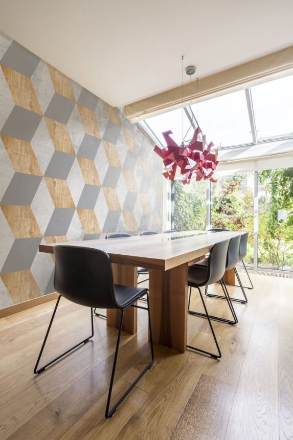 Non-woven photo mural wallpaper 3D geometric 82003, 368 x 280 cm, Photomurals, Vavex