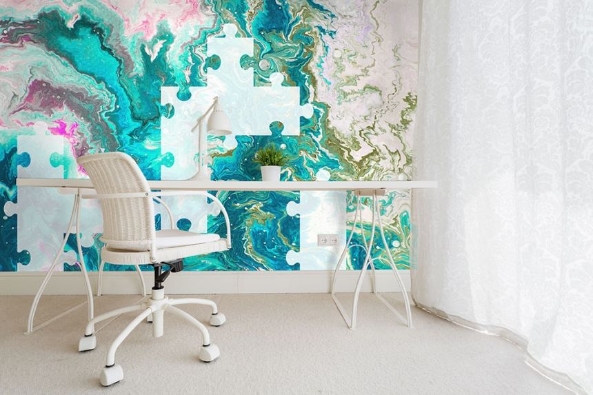 Non-woven photo mural wallpaper Puzzle 82007, 368 x 280 cm, Photomurals, Vavex