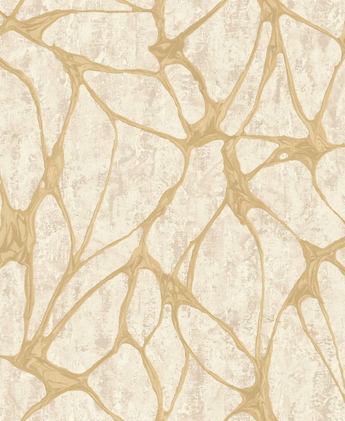 Luxury beige wallpaper with a distinctive metallic pattern, 56802, Aurum II, Limonta