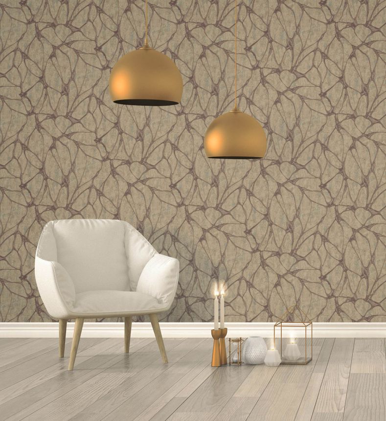Luxury gray wallpaper with a distinctive metallic pattern, 56807, Aurum II, Limonta