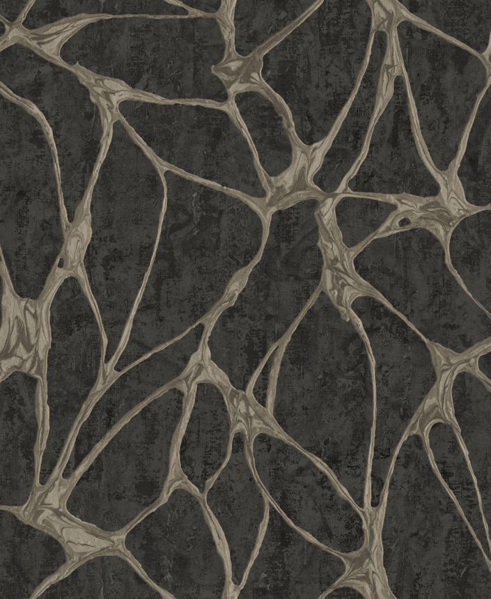 Luxury black wallpaper with a distinctive metallic pattern, 56808, Aurum II, Limonta