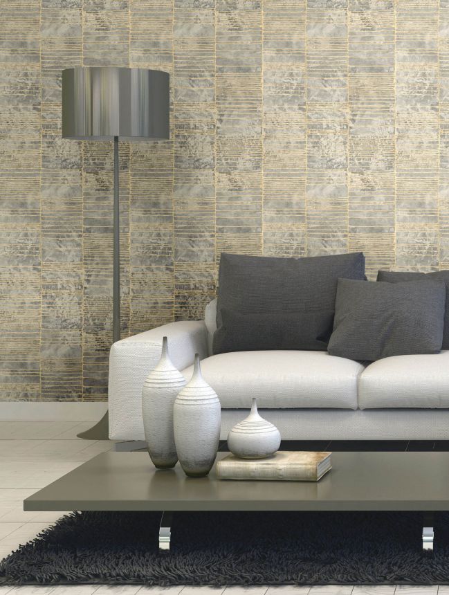Luxury black geometric pattern wallpaper,  57408 Aurum II Limonta