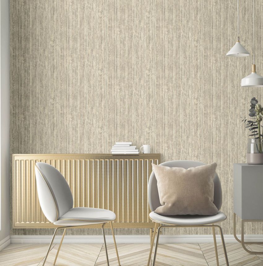 Luxury silver-beige striped wallpaper, 57717, Aurum II, Limonta