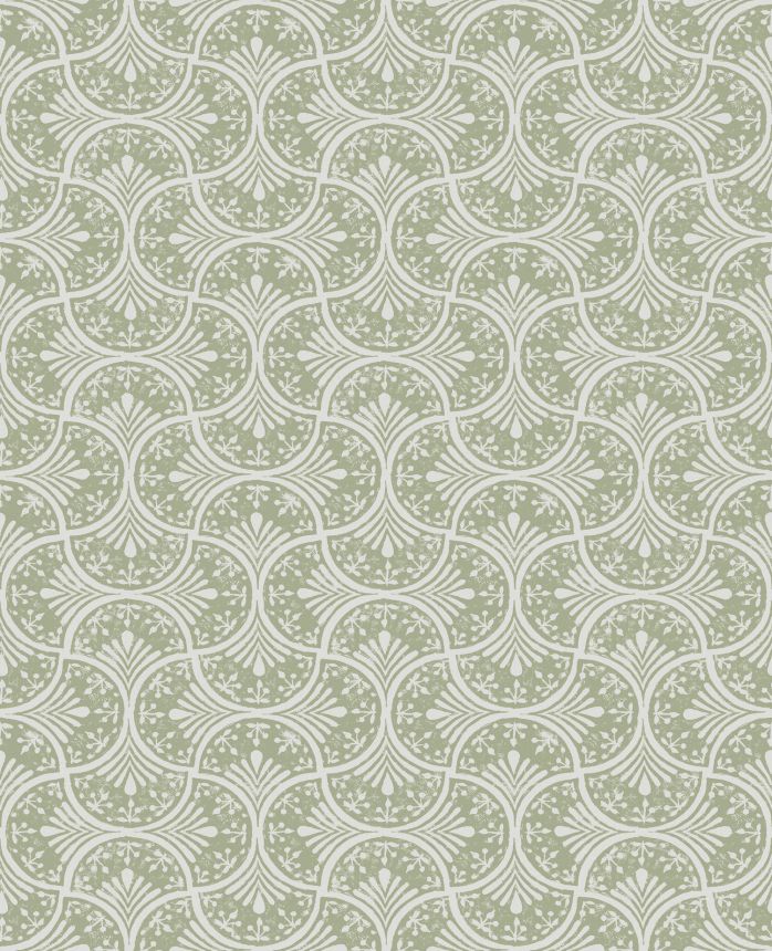 Green-white non-woven geometric pattern wallpaper, 120639, Retreat, Graham&Brown Premium