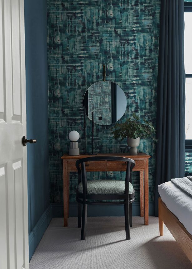 Blue-green non-woven wallpaper, 121436, New Eden, Graham&Brown Premium