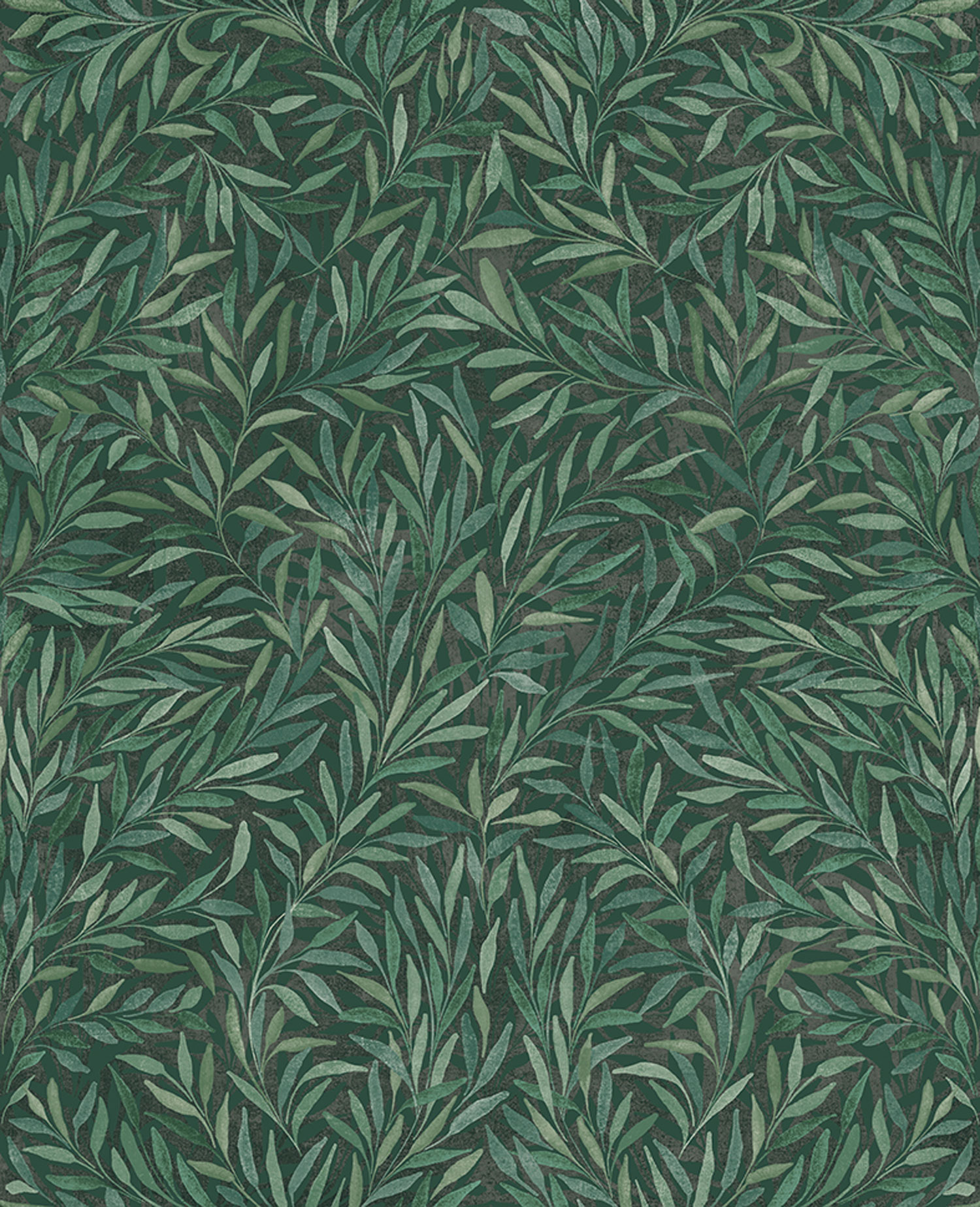 Green non-woven wallpaper with leaves, 121439, New Eden, Graham&Brown Premium