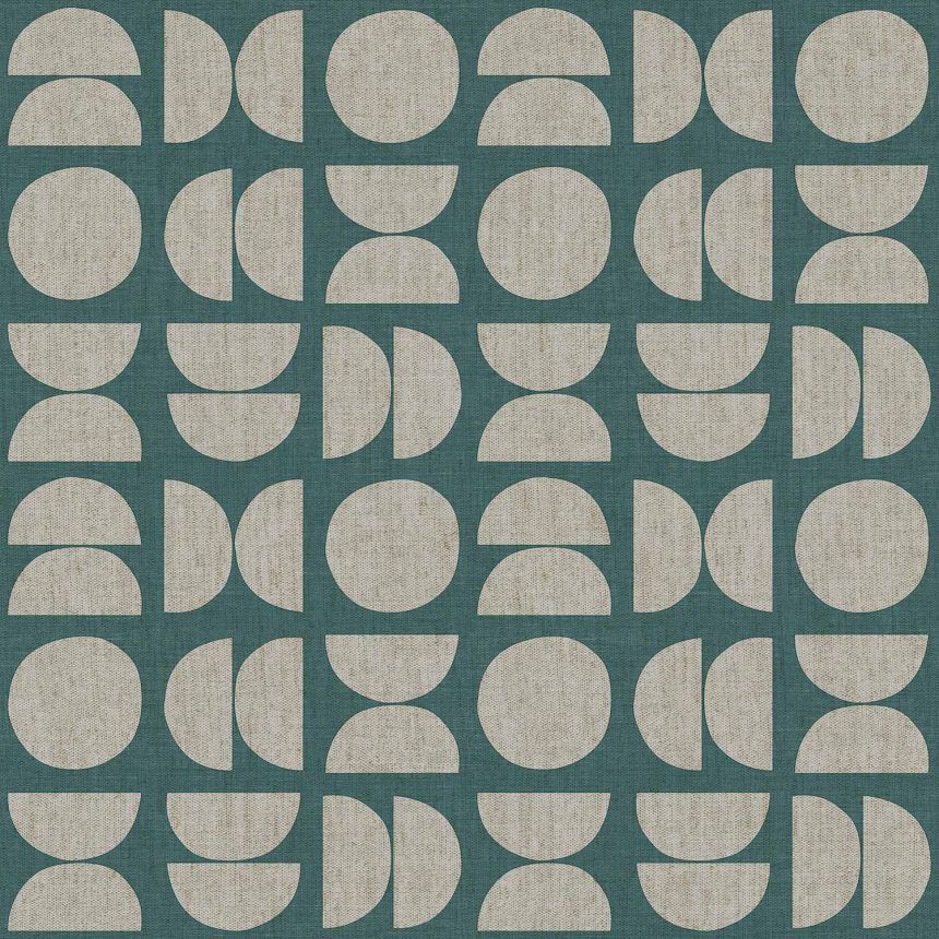 Turquoise non-woven wallpaper, geometric pattern, 30155, Energie, Cristiana Masi by Parato