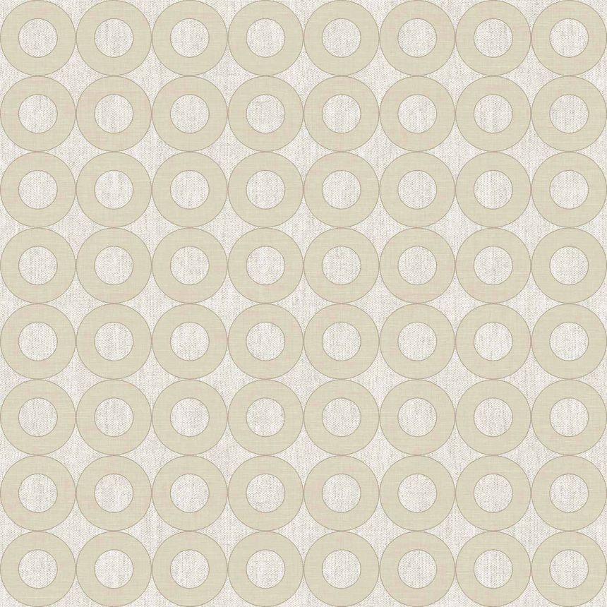Beige non-woven wallpaper with circles, 30161, Energie, Cristiana Masi by Parato