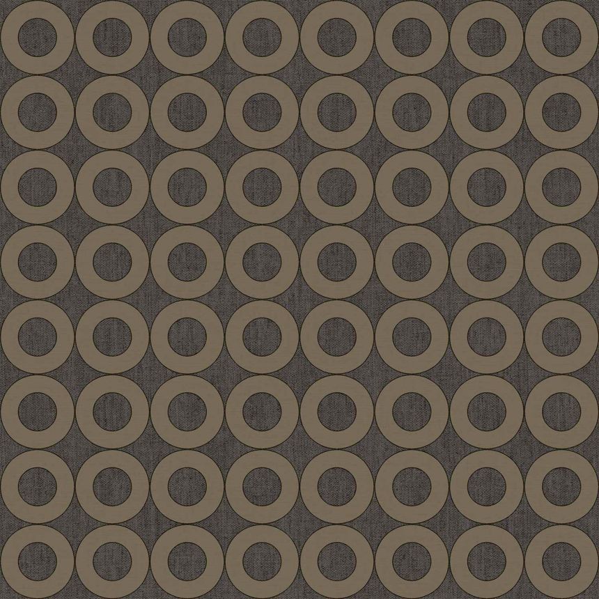 Black non-woven wallpaper with circles, 30169, Energie, Cristiana Masi by Parato