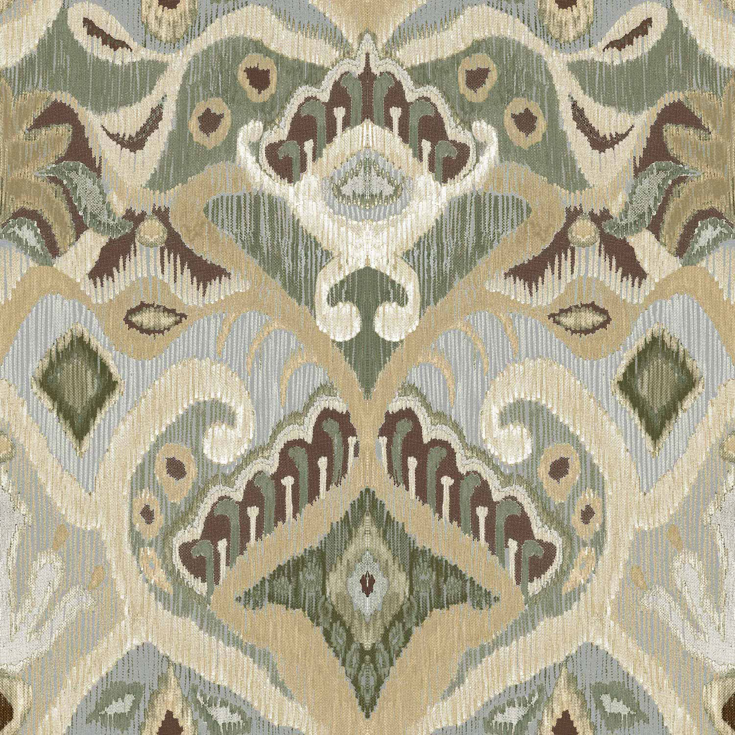 Green wallpaper with ornaments, ethno pattern,  26425, Thai, Cristiana Masi by Parato