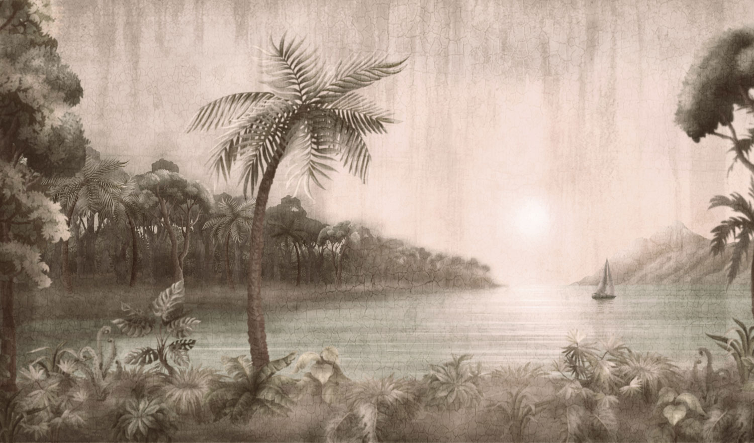 Luxury wall mural, Palm trees, sea, Z77580, Savana, Zambaiti Parati