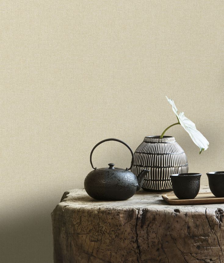 Non-woven wallpaper, green, fabric imitation, RE25127, Reflect, Shades of Colour, Decoprint