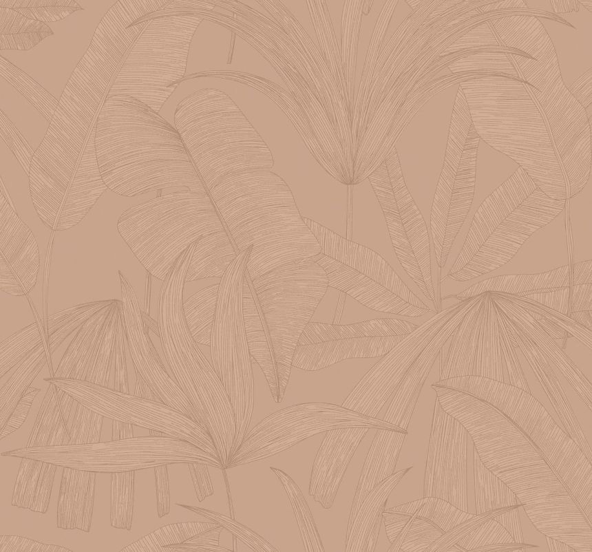 Brown-pink wallpaper with leaves, 333515, Festival, Eijffinger