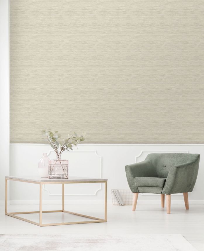 Non-woven wallpaper, gray-beige, fabric imitation, NHW1010, Perla, Decoprint