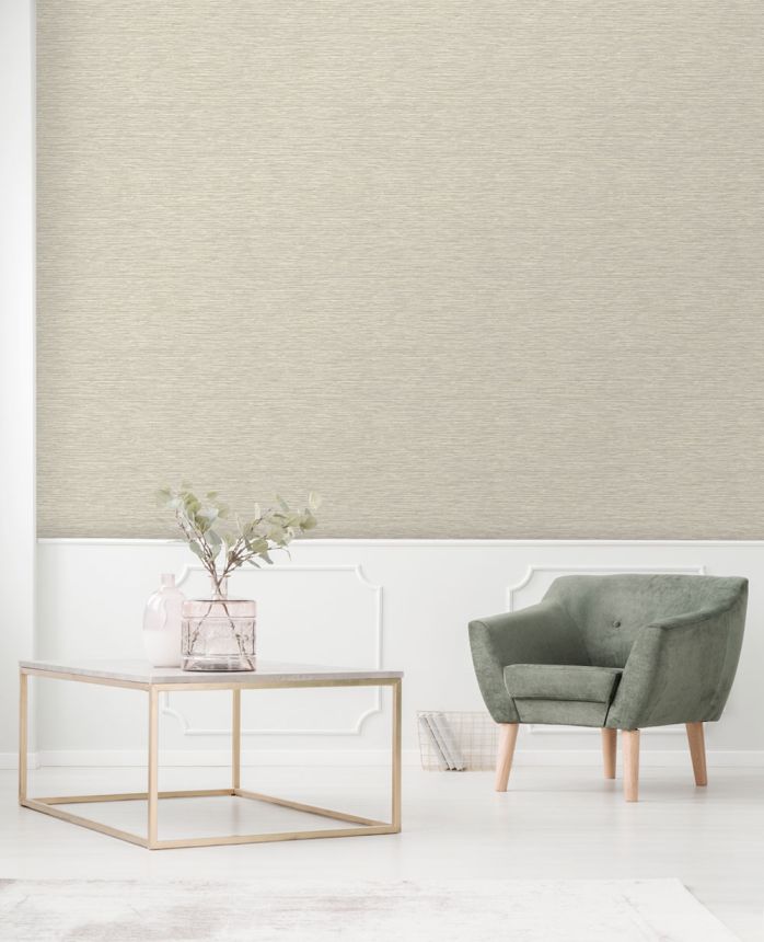Non-woven wallpaper, gray-beige, fabric imitation, NHW1012, Perla, Decoprint
