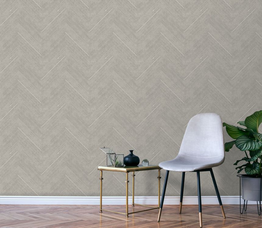 Non-woven wallpaper, gray, fabric imitation, stripes, NHW1018, Perla, Decoprint