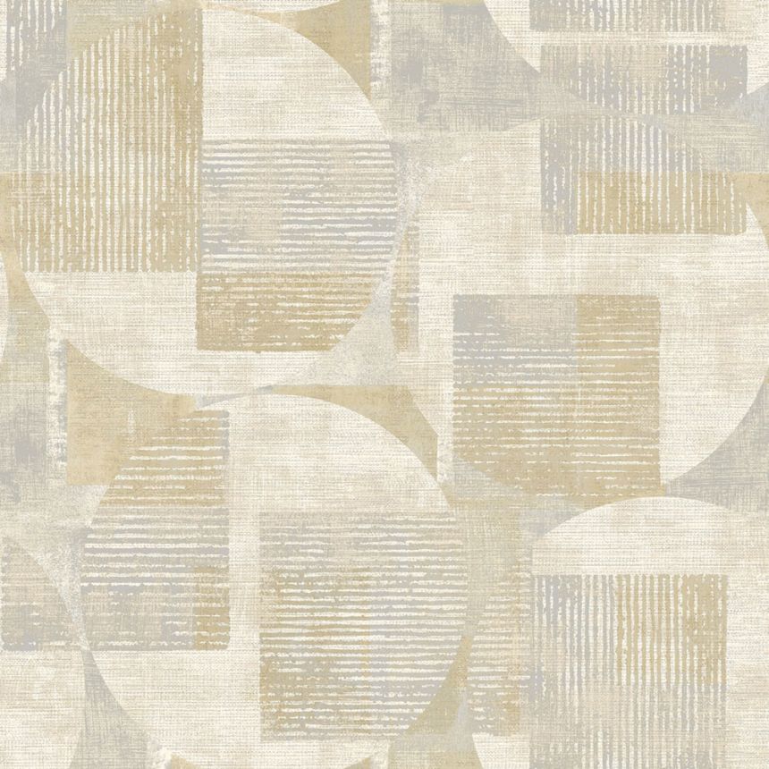 Gray-ochre geometric pattern wallpaper, RE25161, Reflect, Decoprint
