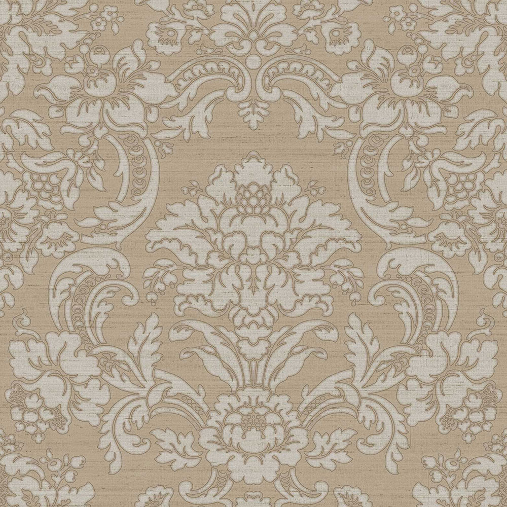 Beige non-woven baroque wallpaper, 33344, Tradizioni, Cristiana Masi by Parato