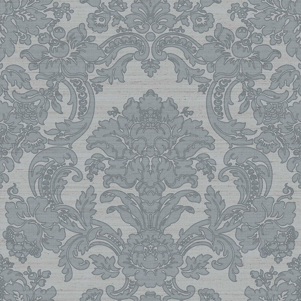 Gray-blue non-woven baroque wallpaper, 33346, Tradizioni, Cristiana Masi by Parato