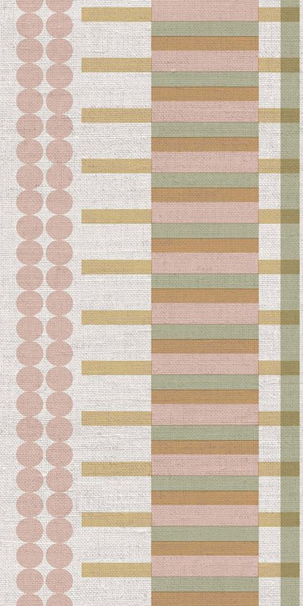 Geometric non-woven wallpaper border, pink,  B39084, Arché, Cristiana Masi by Parato