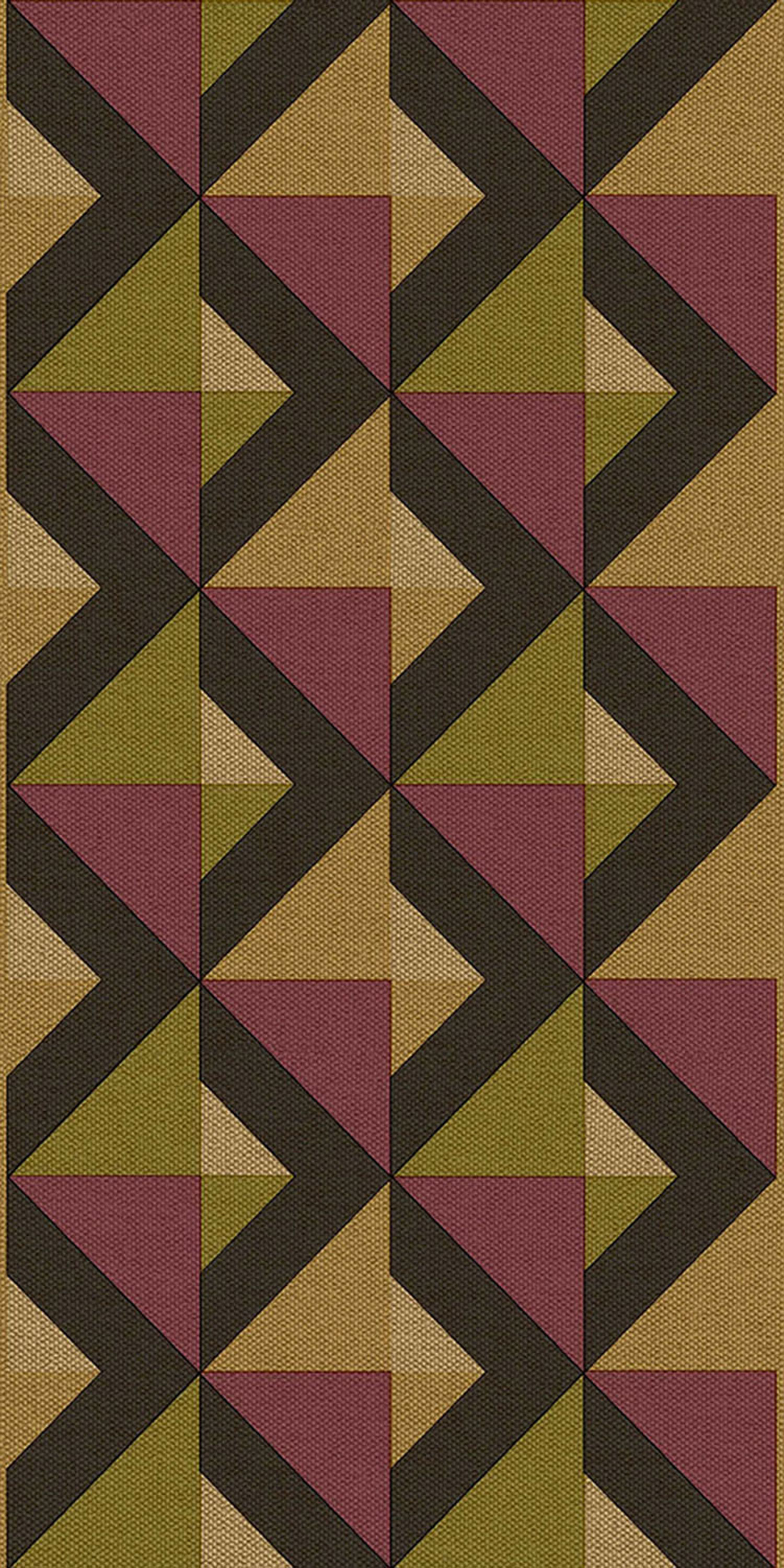 Geometric non-woven wallpaper border, burgundy red, B39099, Arché, Cristiana Masi by Parato