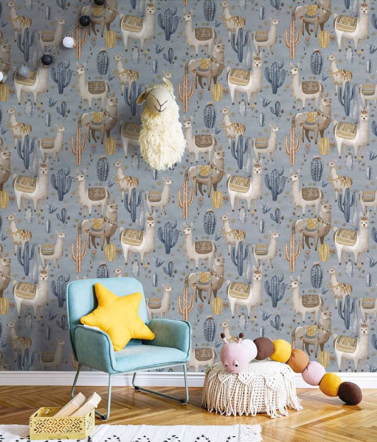 Green children's wallpaper with animals, 17115, MiniMe, Cristiana Masi by Parato