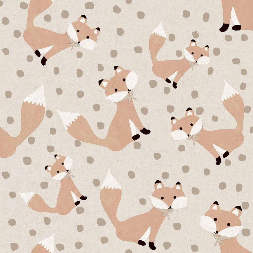 Beige children's wallpaper with animals, 17119, MiniMe, Cristiana Masi by Parato