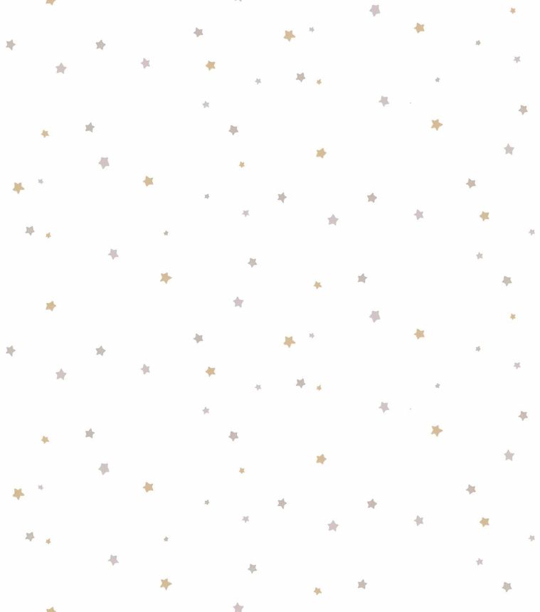 White non-woven wallpaper with stars, 17161, MiniMe, Cristiana Masi by Parato