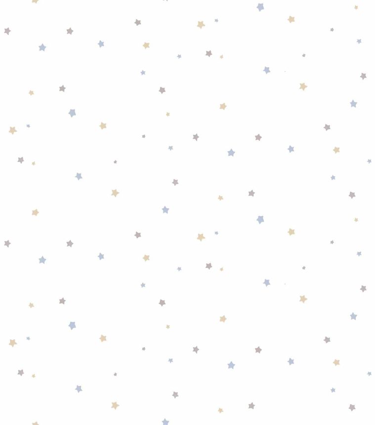 White non-woven wallpaper with stars, 17162, MiniMe, Cristiana Masi by Parato