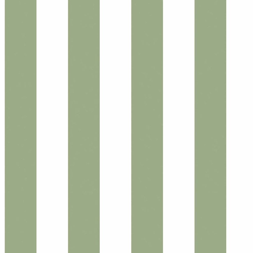 Green-white striped non-woven wallpaper, 17175, MiniMe, Cristiana Masi by Parato