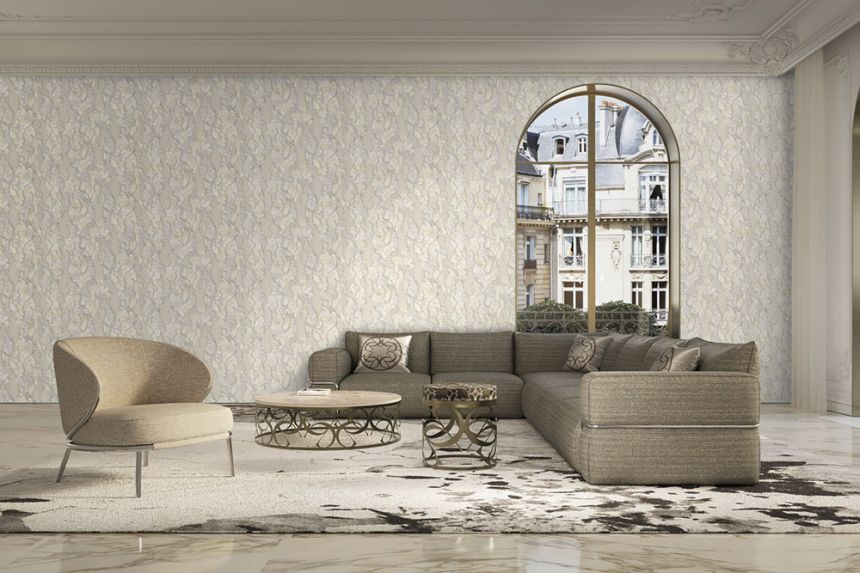 Luxury grey-gold wallpaper, stucco plaster, Z34909, Elie Saab 2