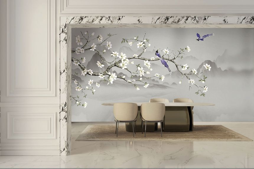 Luxury wall mural, Flowering Sakura branch, Z34985, Elie Saab