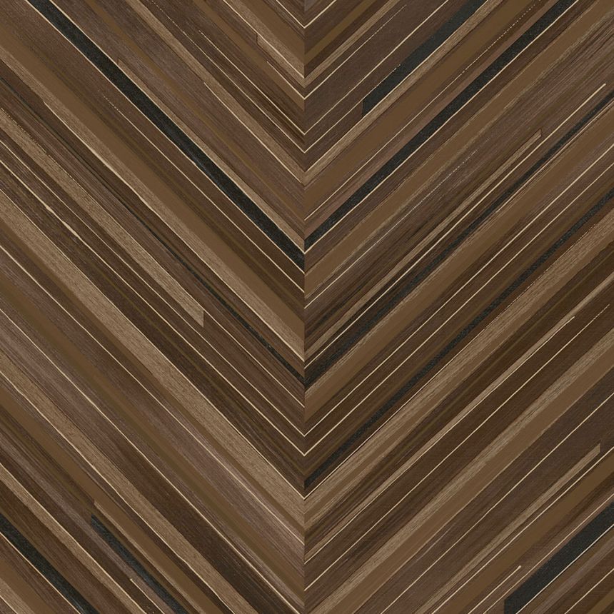 Brown-black geometric wallpaper, herringbone, 340165, Gilded, Eijffinger