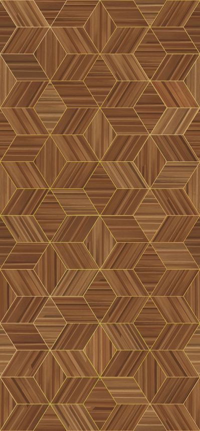 Geometric non-woven wall mural, paneling imitation, 340181, Gilded, Eijffinger