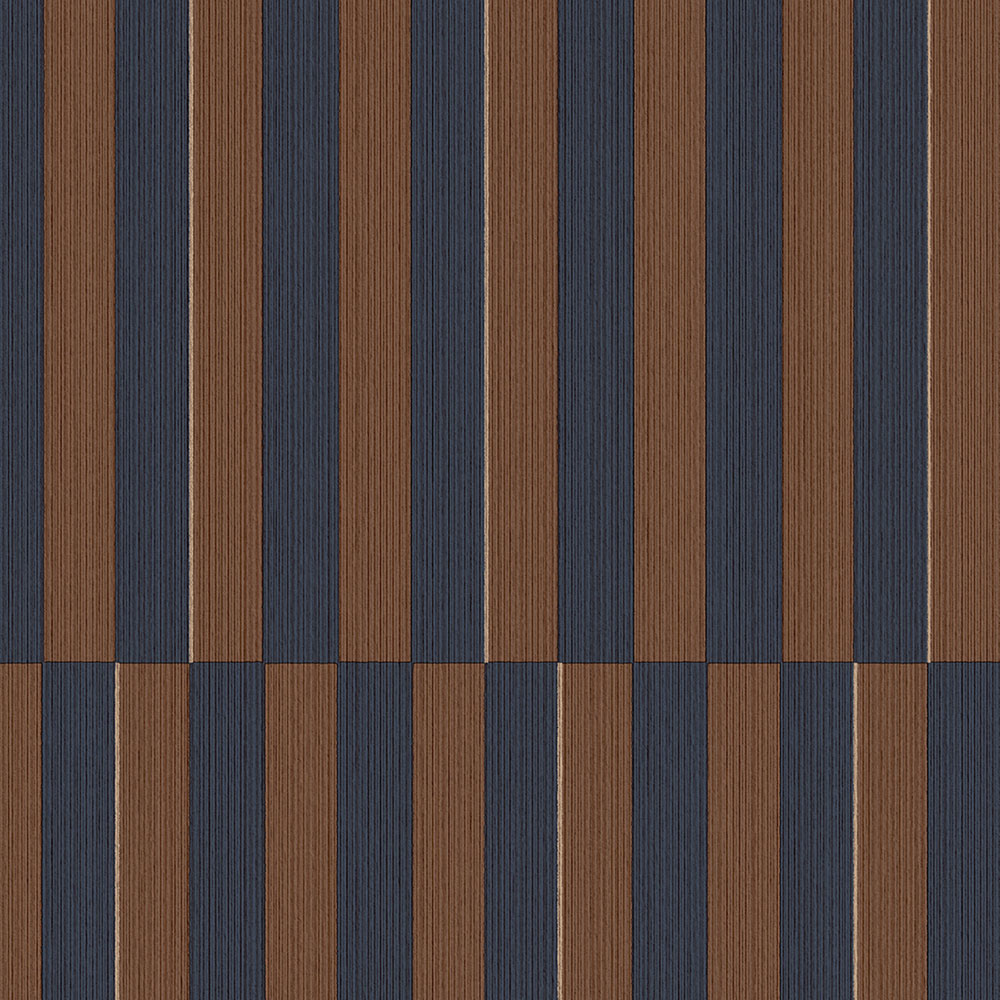 Blue-brown striped retro wallpaper, 333622, Revive, Eijffinger