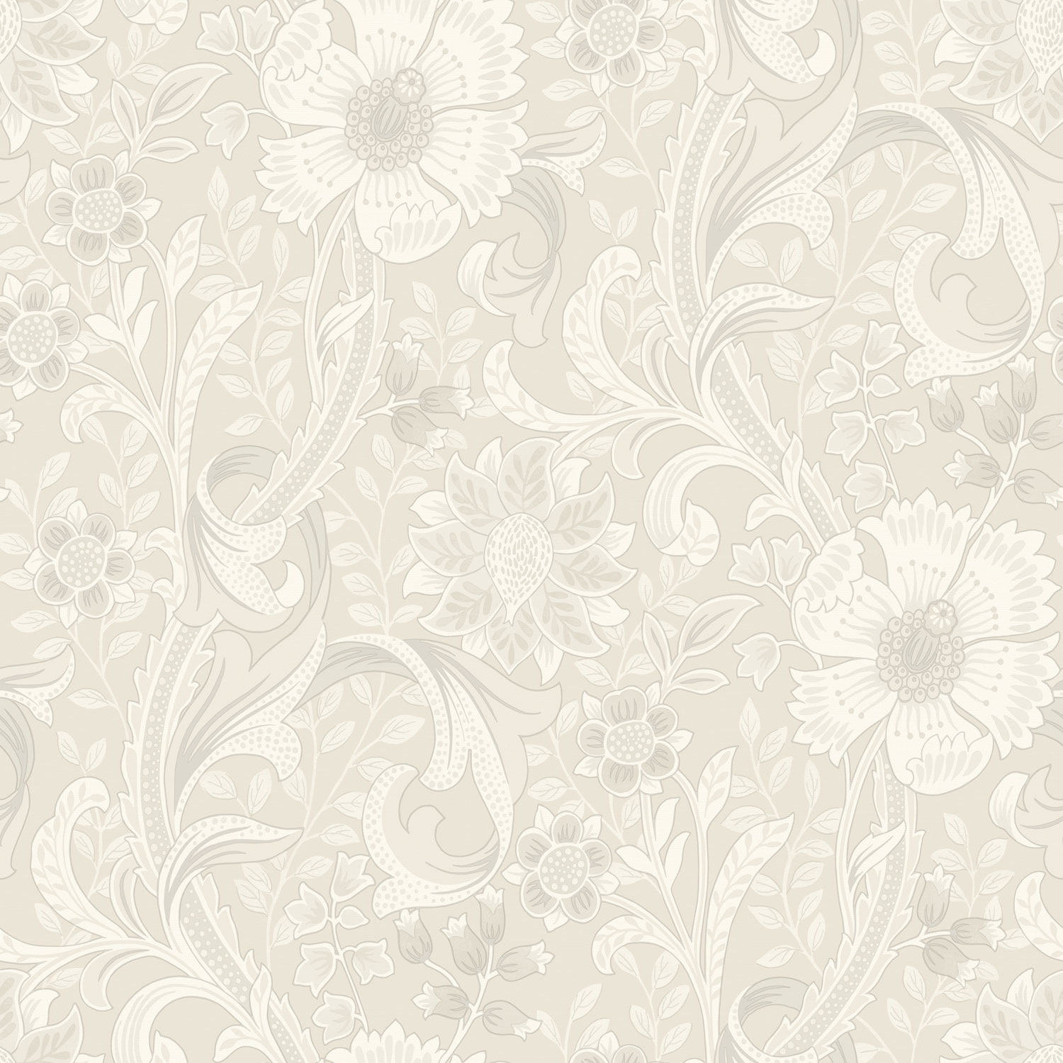 Non-woven wallpaper, cream, flowers, PH3101, Perfect Harmony, Grandeco