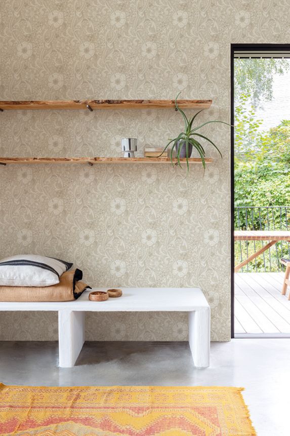 Non-woven wallpaper, beige, flowers, PH3102, Perfect Harmony, Grandeco