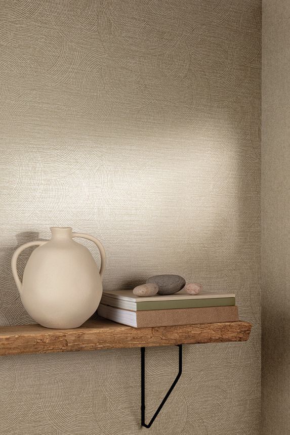 Geometric non-woven wallpaper, gray-brown, PH3305, Perfect Harmony, Grandeco