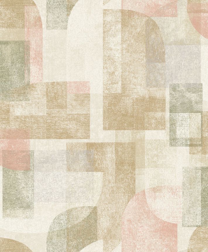 Geometric non-woven wallpaper, green, PH3507, Perfect Harmony, Grandeco
