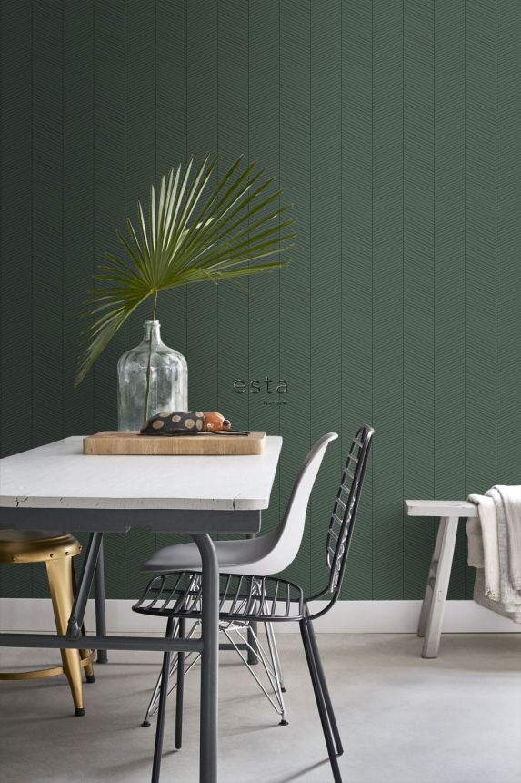 Geometric non-woven wallpaper, green, 139307, Bloom, Esta Home