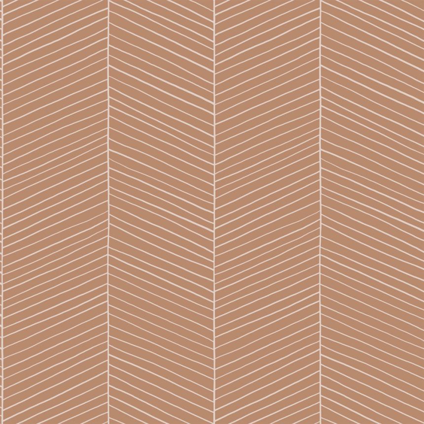 Geometric non-woven wallpaper, brown, 139357, Bloom, Esta Home