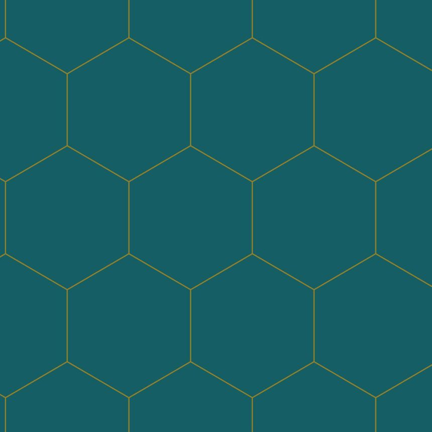 Geometric non-woven wallpaper, turquoise-gold, 139455, Bloom, Esta Home