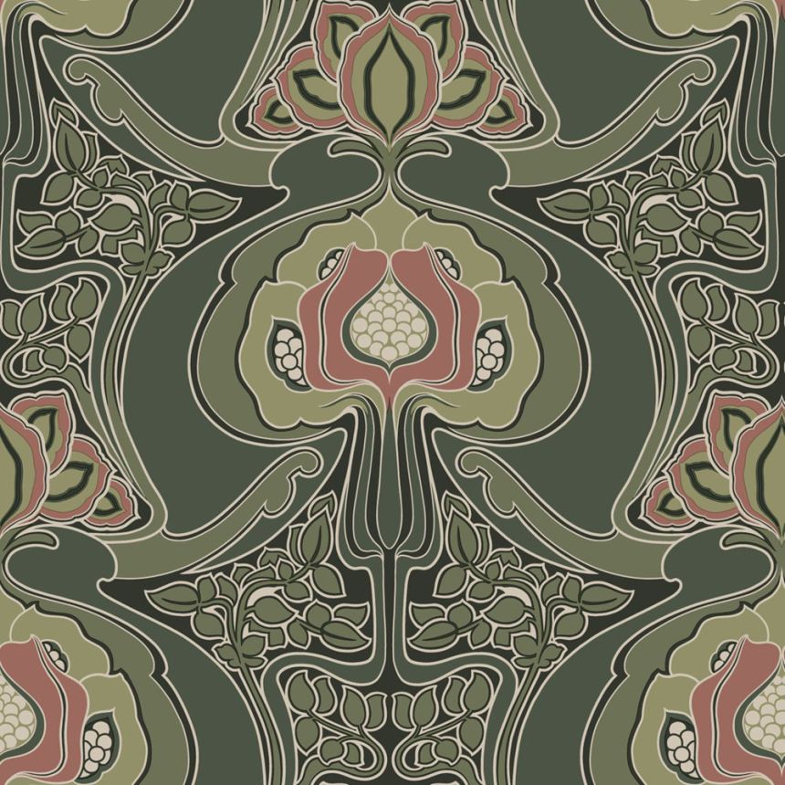 Floral non-woven wallpaper, green, 139571, Bloom, Esta Home